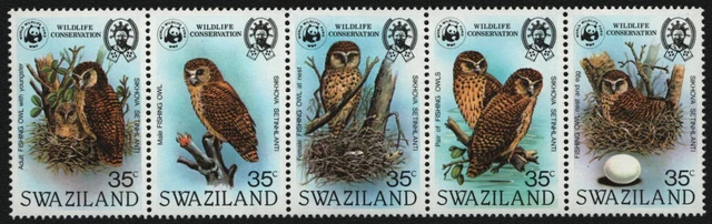 Swaziland 1982 - Mi-Nr. 398-402 ** - MNH - Eulen / Owls