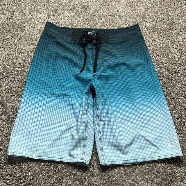 Fox Racing Board Shorts Swim Trunks Men's 34 Electric Blue Cargo Pocket Unlined