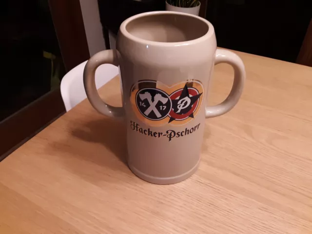German 1L Stoneware Hacker-Pschorr Mug