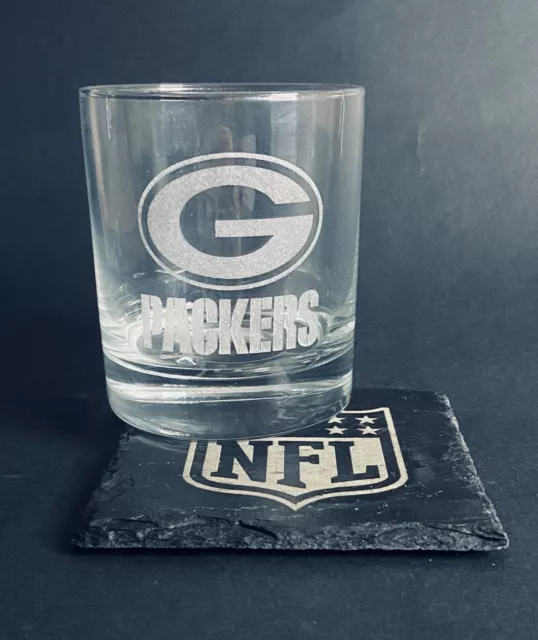 Green Bay Packers NFL Logo Laser Etched Whiskey Glass