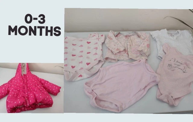 Pacchetto vestiti bambina 0-3 mesi, set top bimba 6 pezzi