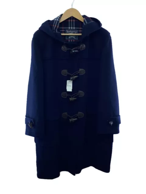 Burberry Duffel Coat Cashmere Blend Wool Navy Toggle Button Hood Japan Men's