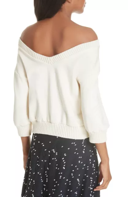 NEW 3.1 Phillip Lim French Terry Crop Sweater in Ivory - Size M #S1099 2