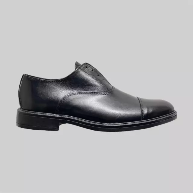 Scarpe Classiche Eleganti Oxford Uomo Vera Pelle Slip on Nero  Made in Italy