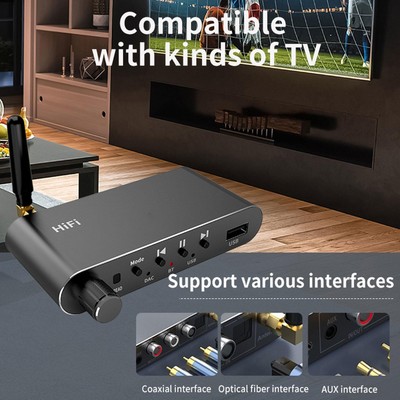 Dytesa Bluetooth 5.0 Receptor de Audio RCA Aux 3.5mm NFC Adaptador de Audio para coche tv 
