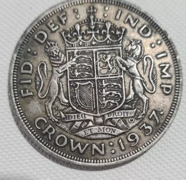 1937 Coronation George VI Crown 27.81g 0.500 Silver Coin