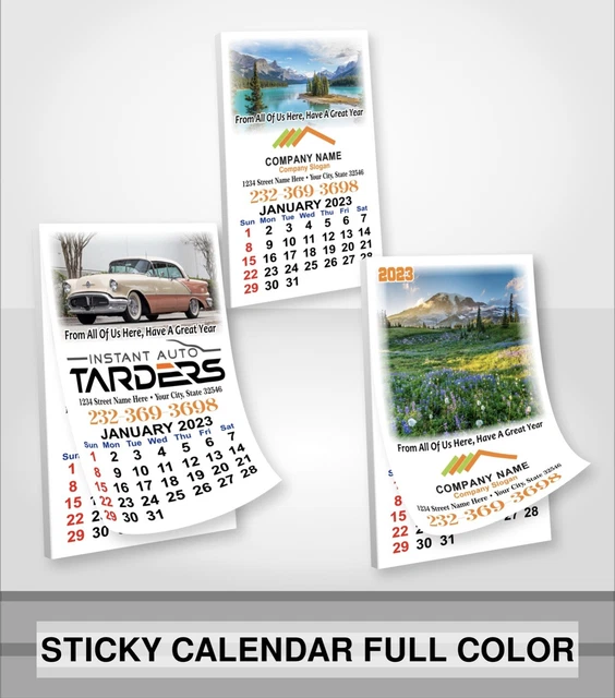 100 QTY 2024 Mini StickOn Wall Calendar Your Logo Free! 129.00 PicClick