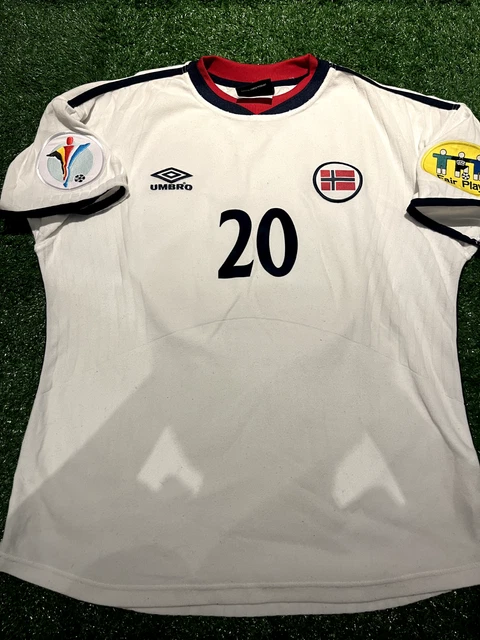 Maillot Vintage Bjørnar Norvège – Umbro 2000 – Away Bleu – Manches Longues – Taille M