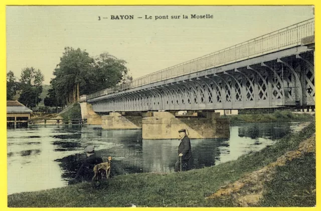 cpa 54 - BAYON (Meurthe et Moselle) Le PONT sur la MOSELLE Animé