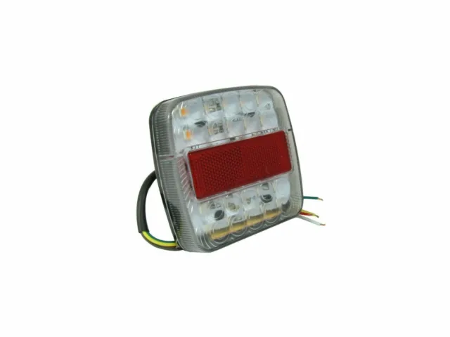 Paire De Feux Arrière Carré Pour Bateau Remorque Caravane Panier Fourgon 12V LED 3