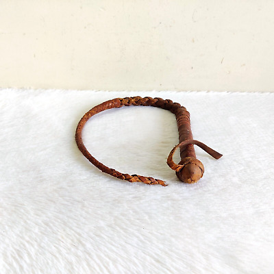 19c Vintage Primitive Handmade Leather Whip/Chabuk Rare Decorative Collectible
