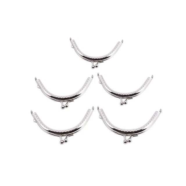 5 marcos de metal broche a presión patrón de arco estilo moneda bolso plata U9M2