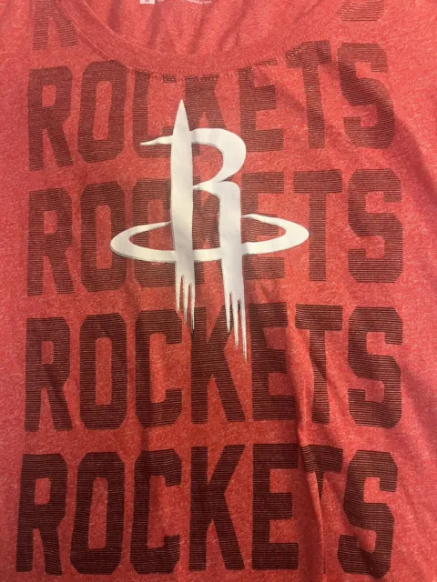Houston Rockets Rhinestones Womens Red Adidas T-Shirt sz. Small New NBA