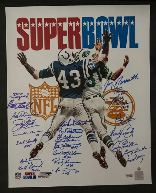 1969 Joe Namath Signed Jets 24 sigs Auto Super Bowl III 16x20 Photo Fanatics