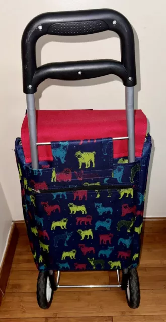 Strong Shopping Trolley Luggage Pug Design Insulated Folding Durable Wheeled Bag 2