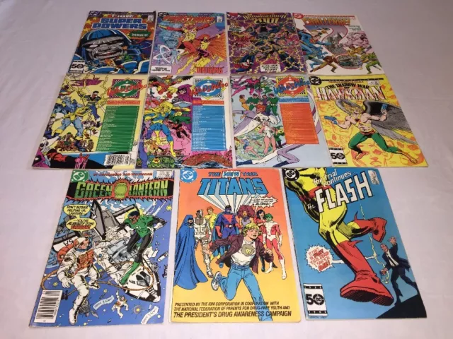 Lot of 11 DC Comic Books:Flash 346, Hawkman 2, Green Lantern, Titans +MORE! VGC!