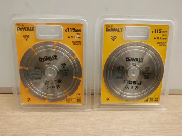 Dewalt Dt3701 Gp + Dt3703 Hard 41/2" 115Mm Angle Grinder Diamond Cutting Discs