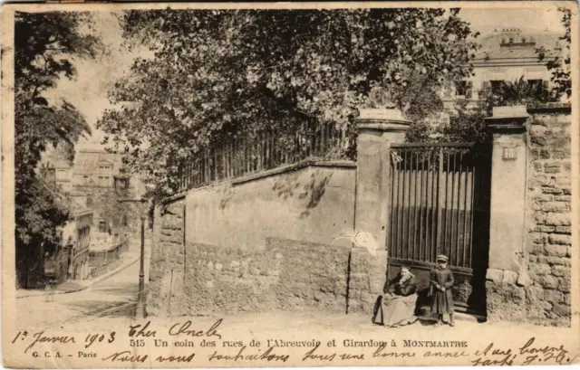 CPA AK PARIS 18e Montmartre. Coin des rues de l'Abreuvoir et Girardon (575598)