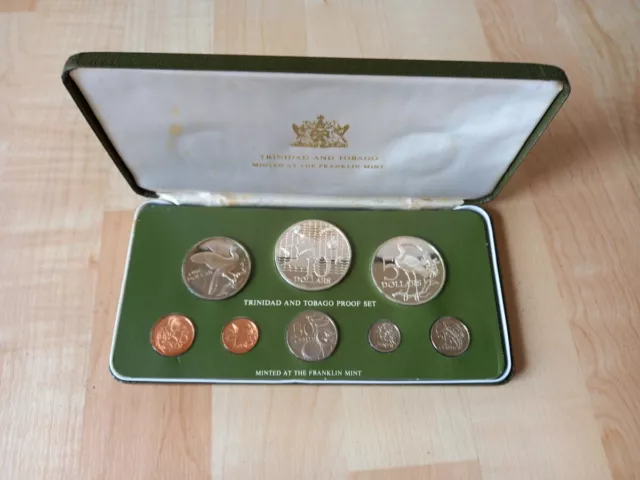 Trinidad Tobago Kursmünzensatz 1975 KMS 8 Münzen Polierte Platte Proof m. Silber