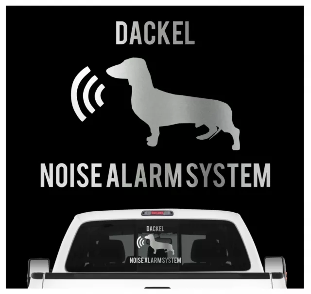Dackel Noise Alarmsystem Auto Aufkleber Hund Folie Teckel Dachshund Sticker Dog