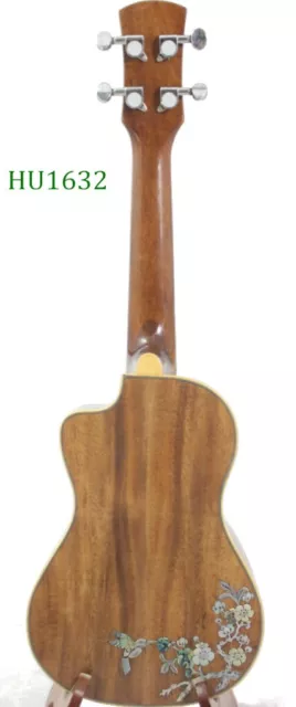 Alulu Solid Acacia Koa wood Concert Cutaway Ukulele, hummingbird inlay HU1632 Alulu Solid Acacia Koa wood Concert Cutaway Ukulele, hummingbird inlay HU1632