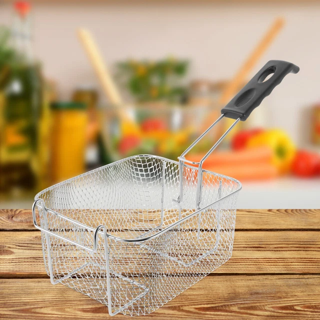 Edelstahl Frittierkorb Rund – Für Pommes, Hähnchen & Co., Mit Langem Kühlgriff