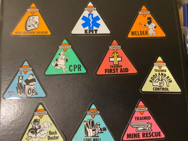 nice lot of 10 different Consol job class mining stickers