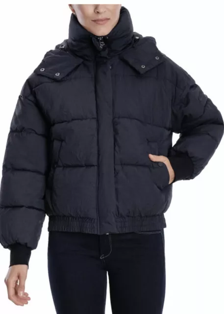 Lucky Brand Black Short Hooded Puffer jacket SM Retail $198 New Year SALE $59.99