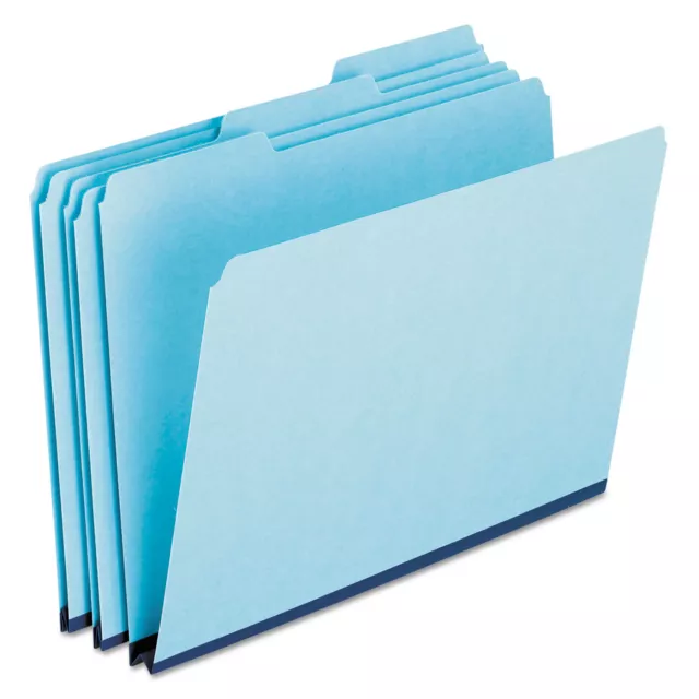 Pendaflex Pressboard Expanding File Folders 1/3 Cut Top Tab Letter Blue 25/Box