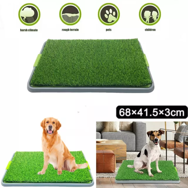 Pet Dog Toilet Mat Indoor Restroom Training Grass Potty Pad Loo Tray Large Puppy