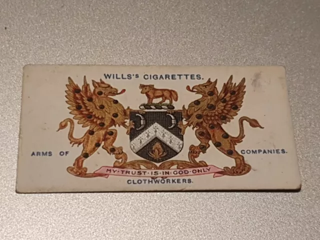 will's cigarettes card Arms of Companies #4 Clothworkers' Company (D17)