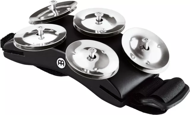 Meinl Percussion CFT5-BK Cajon Foot Tambourine with Steel Jingles and MDF Frame