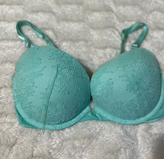 Victoria Secret Womens Green Push Up Bra 32DD