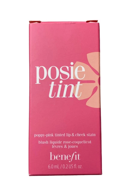 Tinte líquido para labios y mejillas Benefit Posie amapola rosa 6,0 ml / 0,2 oz NUEVO