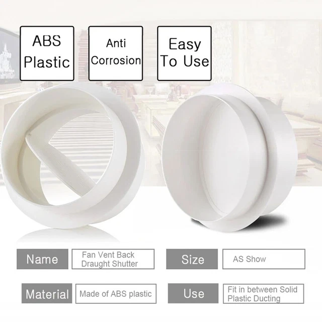 Clapet Anti-retour PVC Pour Ventilation Salle De Bain/cuisine - Diamètre 80 Mm (plusieurs Tailles Disponibles)