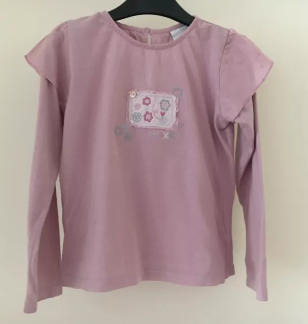 Girls Pink Long Capped Sleeved T-shirt / Top Age 4-5 Years - Next