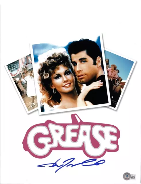 John Travolta Signed 11x14 Grease Movie Poster Photo Beckett BAS Witnessed