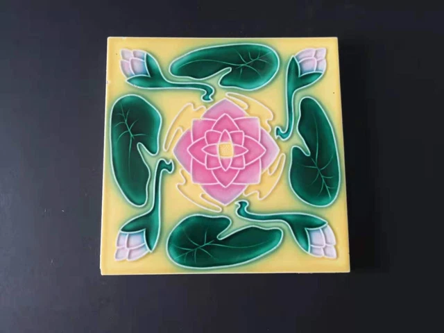 Antique art nouveau tile,majolica tile