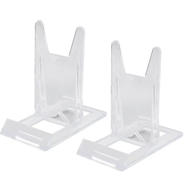 2 piezas soporte de plástico ajustable para bandeja de acrílico transparente de pantalla