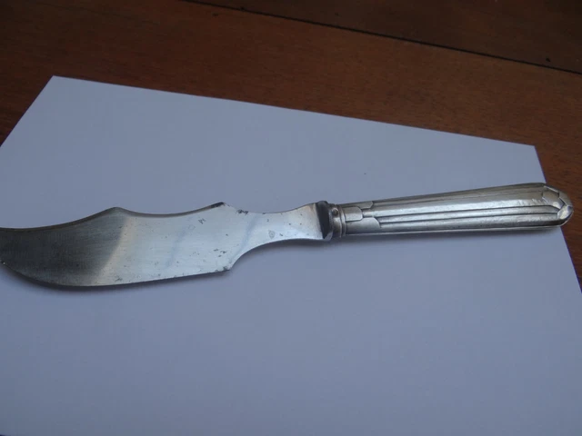 Couteau à Fromage Ancien En Métal Argenté - Période 1920-1949 - Manche En Métal - Occasion