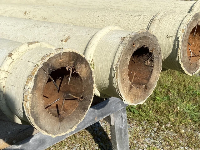 4 Antique C.1910 Wood Columns, Hollow, 92"H ~ Salvaged Portland, ME 10