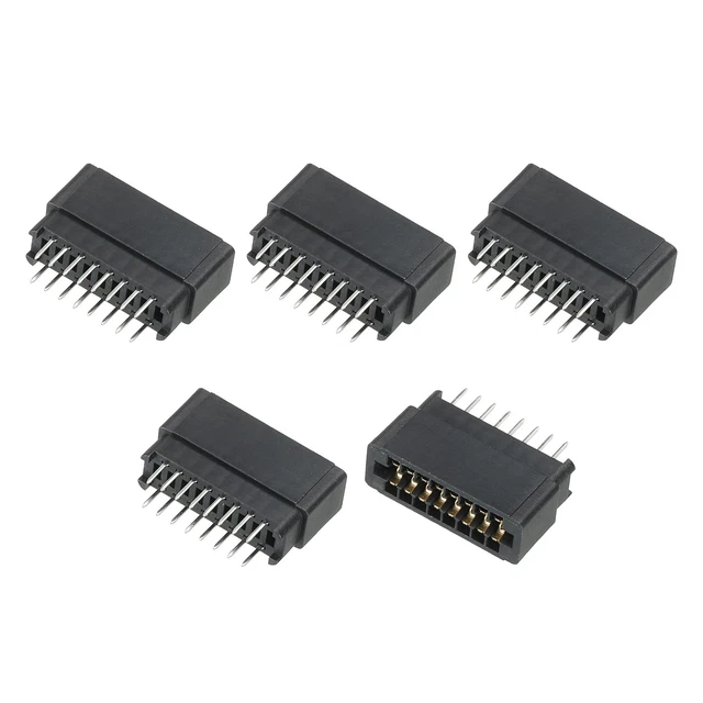 Scheda Bordo Connettore Nero Presa Destra Angolo 16 Pin 2.54mm Passo 5pz