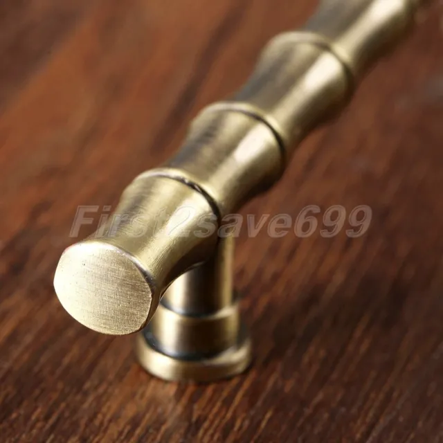 Retro Bamboo Pull Knob 64/96mm Retro Zinc Alloy Drawer Cabinet Handle 2 Size UK