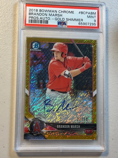BRANDON MARSH 2018 Bowman CHROME AUTO RC ROOKIE Card# BCPA