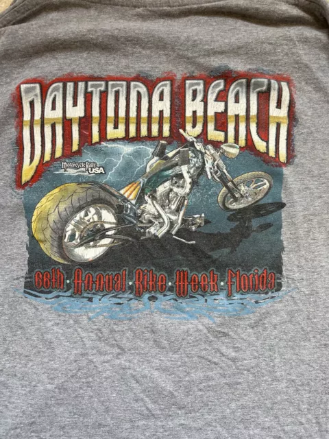 Daytona Beach Florida Bike Week Mens XL 66th Annual Long Sleeve Motorcycle Shirt 3