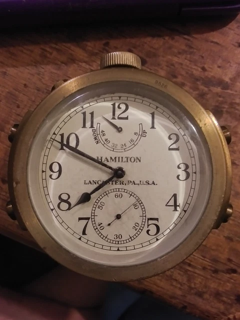 WWII US Navy Hamilton Chronometer 1942 marked Bureau of Ships US Navy works 