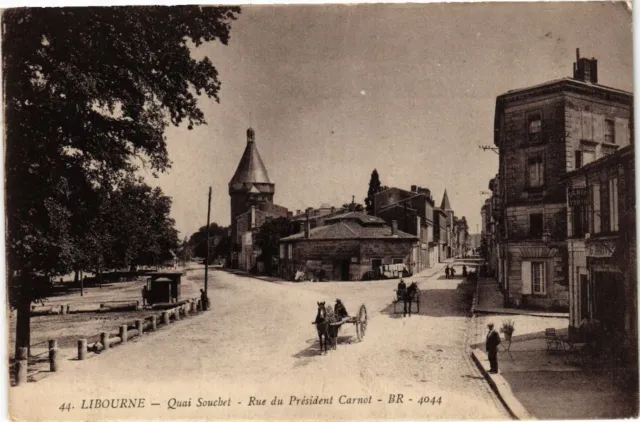 CPA LIBOURNE - Quai Souchet - Rue du President Carnot (229880)