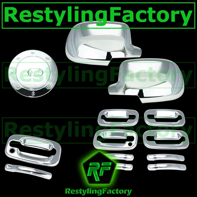 Chevy Tahoe Chrome Mirror+4 Door handle NO PSG Keyhole+Tailgate Barn+Gas Cover