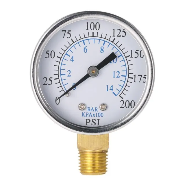 0-14 Bar Air Oil Water Pressure Gauge 1/4" NPT 0-200PSI Manometer Side Mount