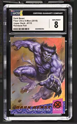 Upper Deck 2018 Dark Beast #115 2018 Fleer Ultra X-Men Rainbow Foil, CGC Grade 8